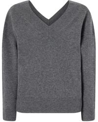 Tom Ford - Off-Shoulder V-Neck Knitted Sweater - Lyst