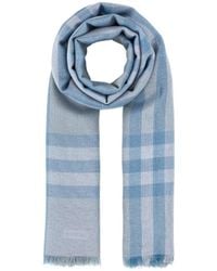Burberry - Checked Frayed-Edge Scarf - Lyst
