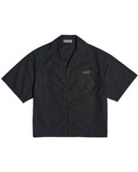 Balenciaga - Cotton Logo Bowling Shirt - Lyst
