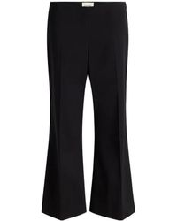 KHAITE - Walter Cotton And Silk-Blend Flared Pants - Lyst