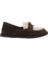 UGG - Zora Shearling Trim Flat Shoes - Lyst