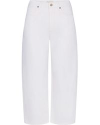 FRAME - The Bow Crop Jeans - Lyst