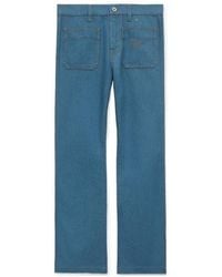 KENZO - Embroidered Logo Straight-Leg Jeans - Lyst