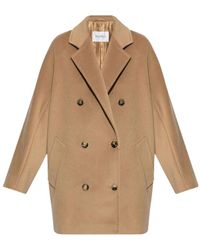 Max Mara - Lapel Long-Sleeved Coat - Lyst