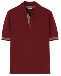 Burberry - Icon Stripe Trim Wool Polo Shirt - Lyst