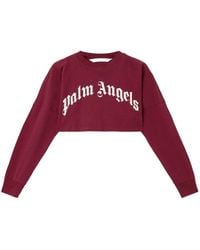 Palm Angels - Curved Logo Printed Cropped Top - Lyst