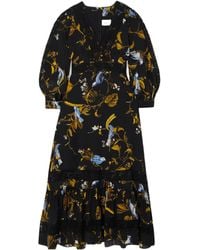 Erdem - Lace-Trimmed Floral Print Dress - Lyst