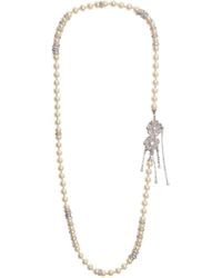 Alessandra Rich - Bijoux Crystal-Pearl Necklace - Lyst