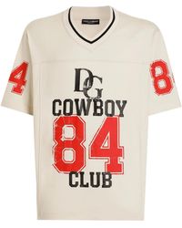 Dolce & Gabbana - Cowboy Logo V-Neck T-Shirt - Lyst