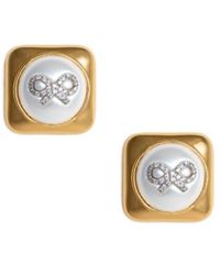 Self-Portrait - Bow Square Earrings - Lyst