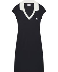 Courreges - Logo-Patch V-Neck Mini Dress - Lyst