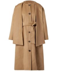 Sea - Astra Scarf-Detailed Hooded Wool-Felt Coat - Lyst