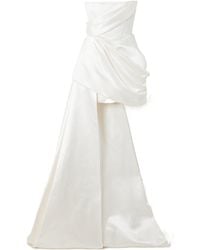 Alex Perry - Asymmetric Draped Satin Gown - Lyst