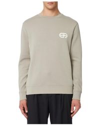 Emporio Armani - Logo Patch Crewneck Sweatshirt - Lyst