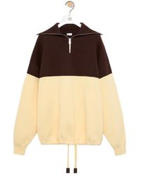 Loewe - Anagram-Embroidered Colour-Block Sweater - Lyst