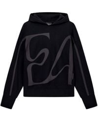 Emporio Armani - French Terry Jersey Hoodie With Oversized Ea Embroidery - Lyst