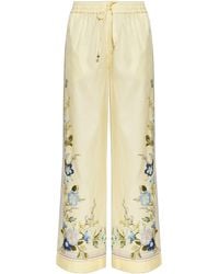 Self-Portrait - Floral Wide-Leg Pants - Lyst