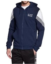 EA7 - Logo Hooded Casual Coat - Lyst