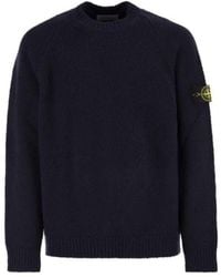 Stone Island - Knitted Crewneck Jumper - Lyst