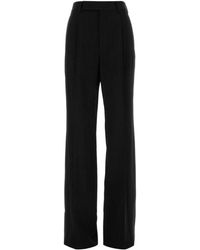 Saint Laurent - Pleated Straight Leg Pants - Lyst
