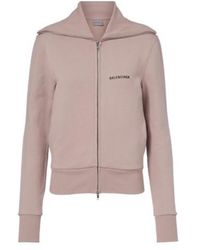 Balenciaga - Logo Cotton Zip-Up Sweatshirt - Lyst