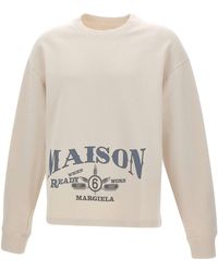 MM6 by Maison Margiela - Logo Printed Crewneck Sweatshirt - Lyst