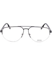 ZEGNA - Double Bridge Aviator Frame Glasses - Lyst