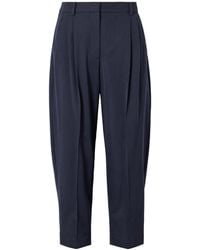 Stella McCartney - Pleated Cropped Wool Tapered Pants - Lyst