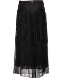 Twinset - Pleated Tiered Midi Skirt - Lyst