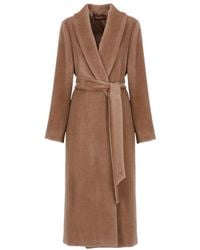 Max Mara - Long-Sleeved Lapel Coat - Lyst