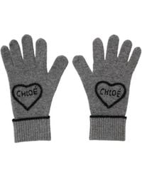 Chloé - Chloé Encoeur Knitted Gloves - Lyst