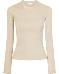 Alaïa - Crew Neck Ribbed Slim Knit Top - Lyst