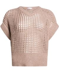 Brunello Cucinelli - Sleeveless V-Neck Knit Top - Lyst