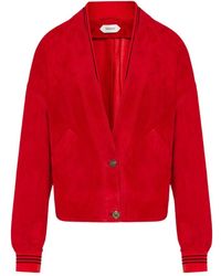 Versace - Suede-Finish Striped-Trim Jacket - Lyst