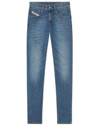 DIESEL - 2019 D-Strukt Logo Embroidered Slim Jeans - Lyst