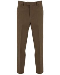 Emporio Armani - Pressed-Crease Cotton Pants - Lyst