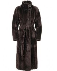 Brunello Cucinelli - Belted Shearling Coat - Lyst