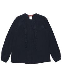 Max Mara - Dark Ruffled Top - Lyst