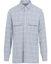 Kiton - Check-Pattern Flap-Pocket Shirt - Lyst