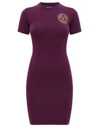 Versace Jeans Couture - Couture Logo Printed Mini Dress - Lyst