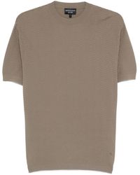 Emporio Armani - Jacquard Crewneck Knitted T-Shirt - Lyst