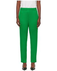 Issey Miyake - Pleated Satin Casual Trousers - Lyst