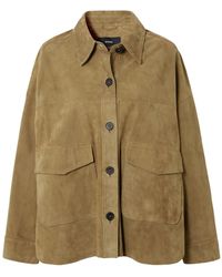 Arma - Oversized Paneled Suede Jacket - Lyst