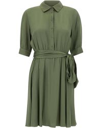 Kaos - Belted Midi Shirt Dress - Lyst