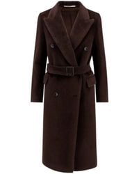 Tagliatore - Double-Breasted Belted Coat - Lyst