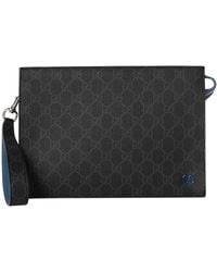 Gucci - Gg Detailed Zipped Clutch Bag - Lyst