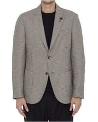 Lardini - Houndstooth Single-Breasted Blazer - Lyst