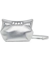 McQueen - The Peak Logo Debossed Mini Shoulder Bag - Lyst