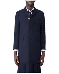 Thom Browne - Stripe-Detail Single-Breasted Coat - Lyst