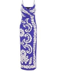 Etro - Draped Floral Maxi Dress With Spaghetti Straps - Lyst